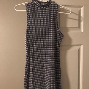 Blue striped bodycon dress